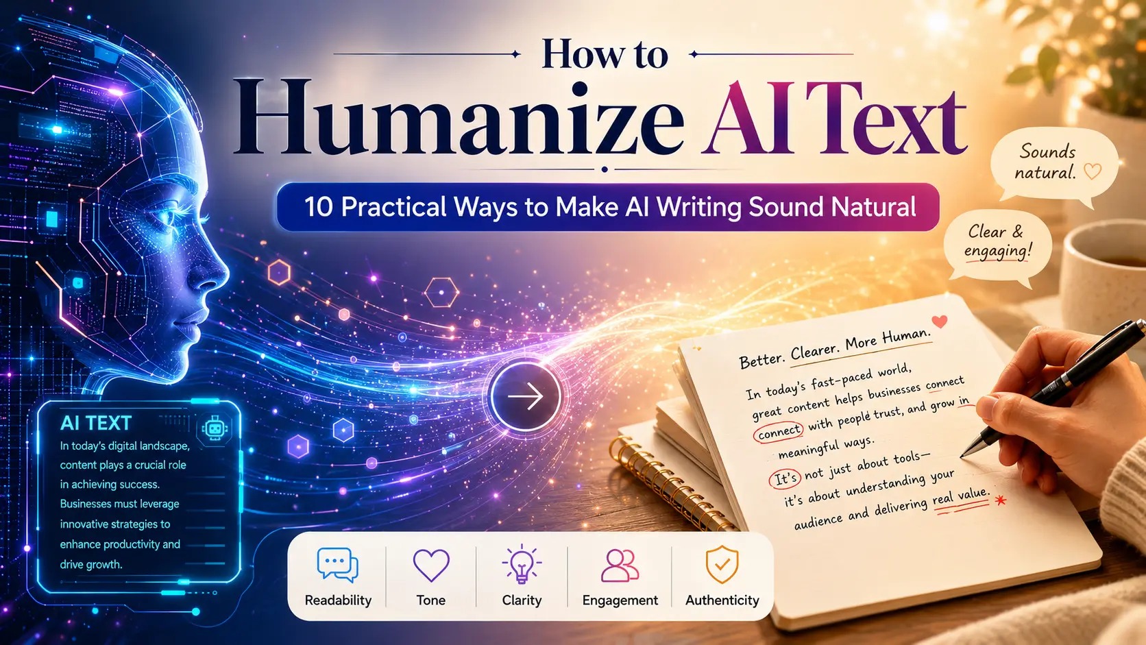 How to Humanize AI Text: 10 Practical Ways to Make AI Writing Sound Natural — article cover